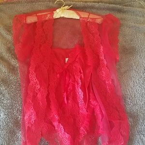 Vintage teddy & robe set